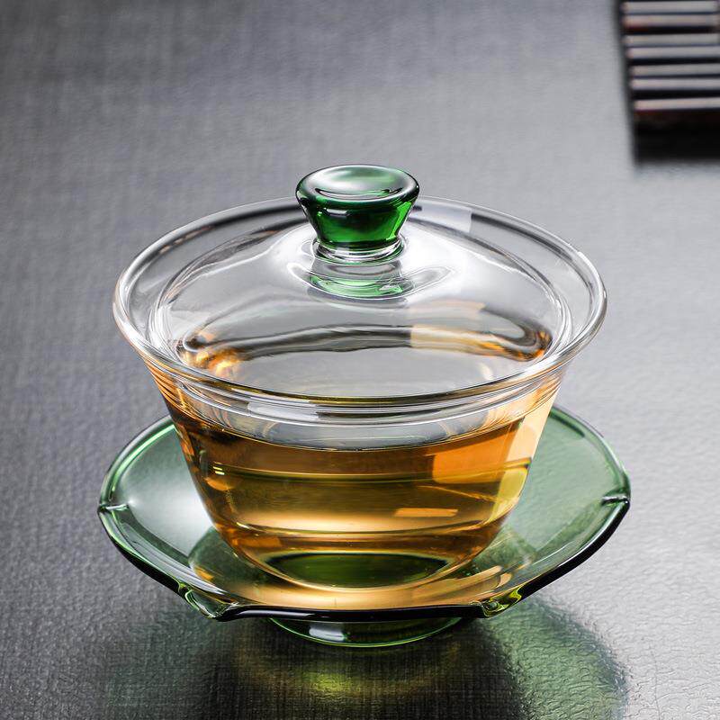 大号玻璃透明盖碗茶具三才泡茶茶杯茶盖套装单个耐热茶碗带盖