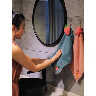 挂式擦手巾可爱插手毛巾 儿童洗手巾搽干手帕吸水厨房挂钩抹手布