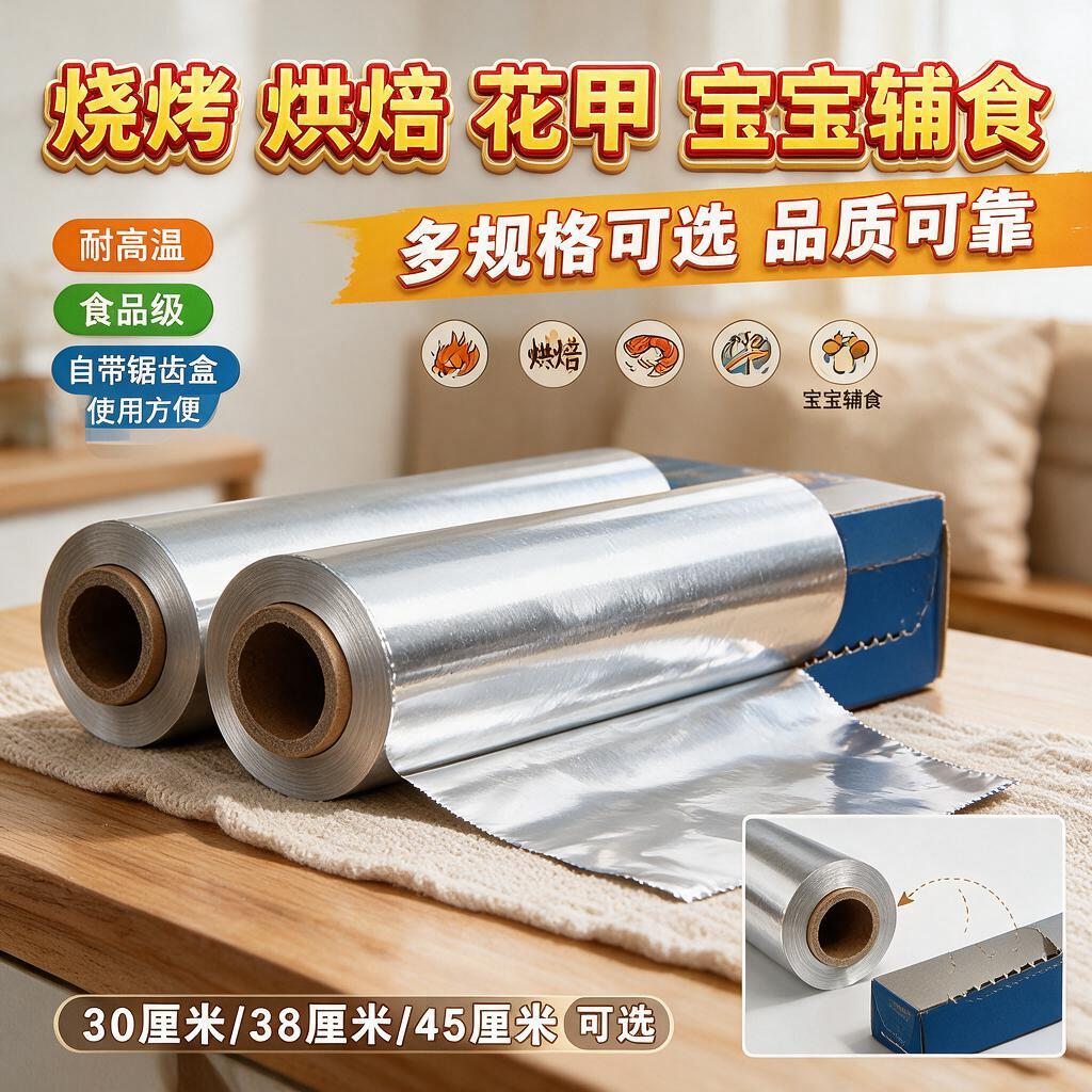 稀薄纸加厚烧烤锡纸烤肉烘焙铝箔纸烤箱家用锡箔纸烤鱼烤盘厨房油