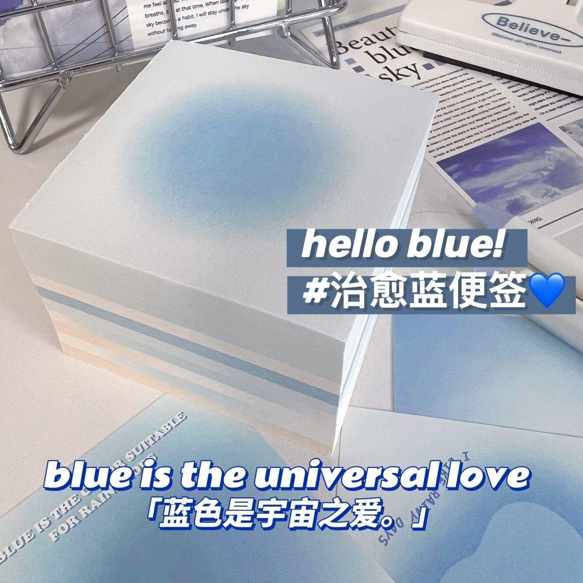 渐变色砖头便签纸腮红ins女学生高颜值无粘性手帐素材记事留言本