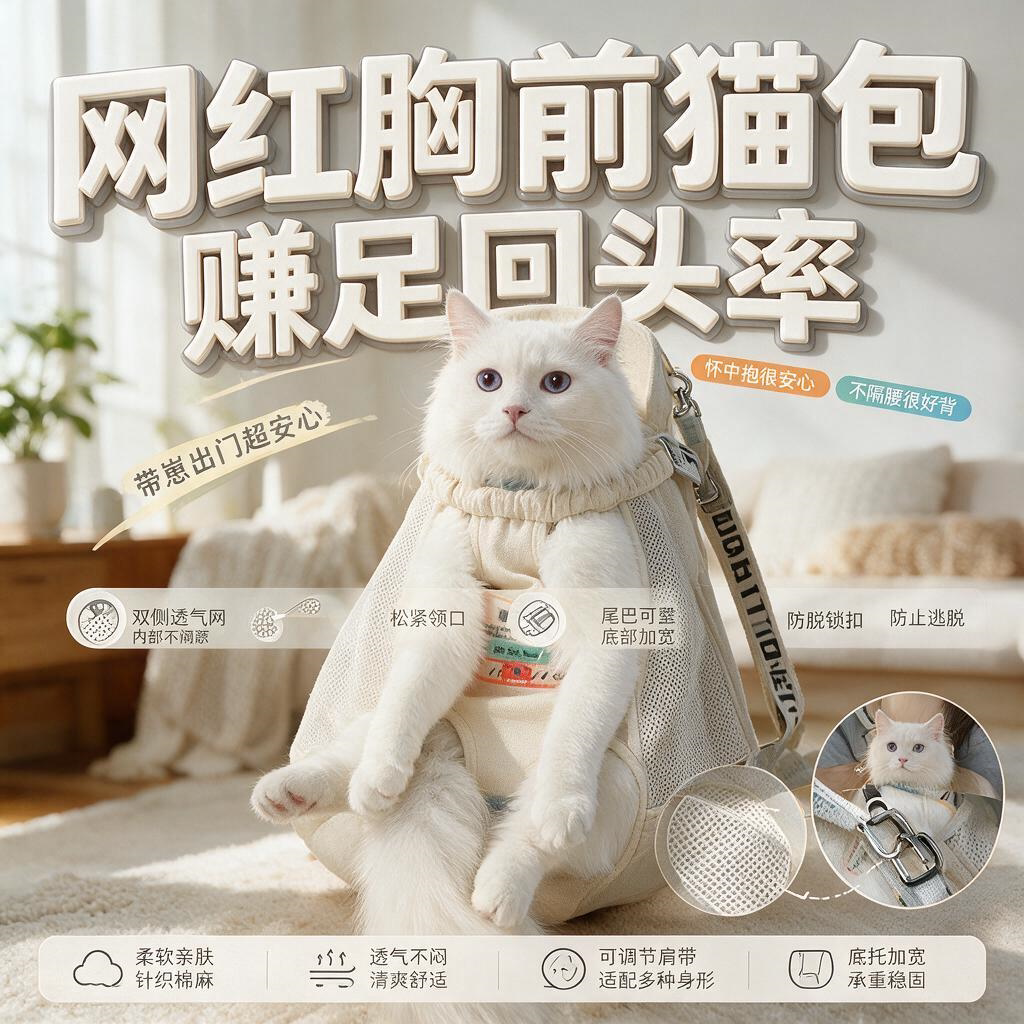 猫包外出便携猫咪背带胸前包狗狗背猫兜遛抱猫袋神器宠物双肩背包