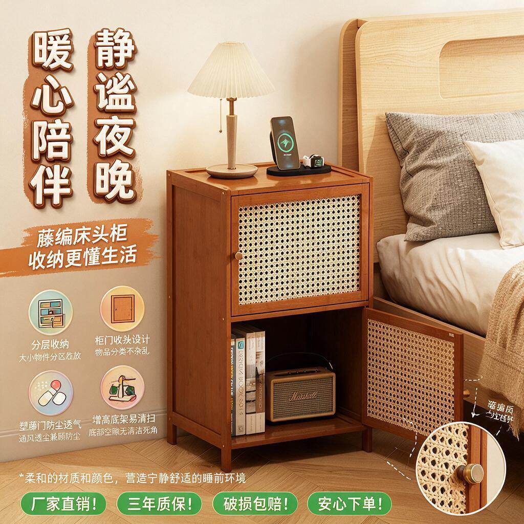 床边置物床头柜家用柜卧室替代夹缝收纳柜柜客厅窄侧边小型储物柜