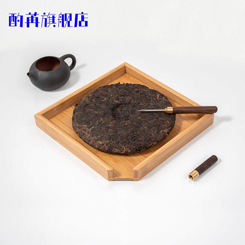厂家批发竹制普洱分茶盘实木赏茶盘茶叶审评盒开茶器茶刀针撬茶盘