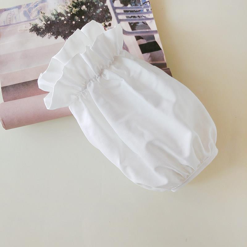 羽绒服护袖防脏白色纯棉女秋冬上班布套袖办公室工作防污短款袖套