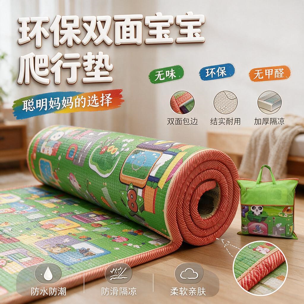 宝宝爬行垫加厚无味婴儿环保爬爬垫子定做加厚泡沫地垫客厅家用垫