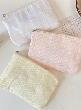 55152 新款菱格竖纹化妆包大容量护肤品收纳包旅行零钱包杂物