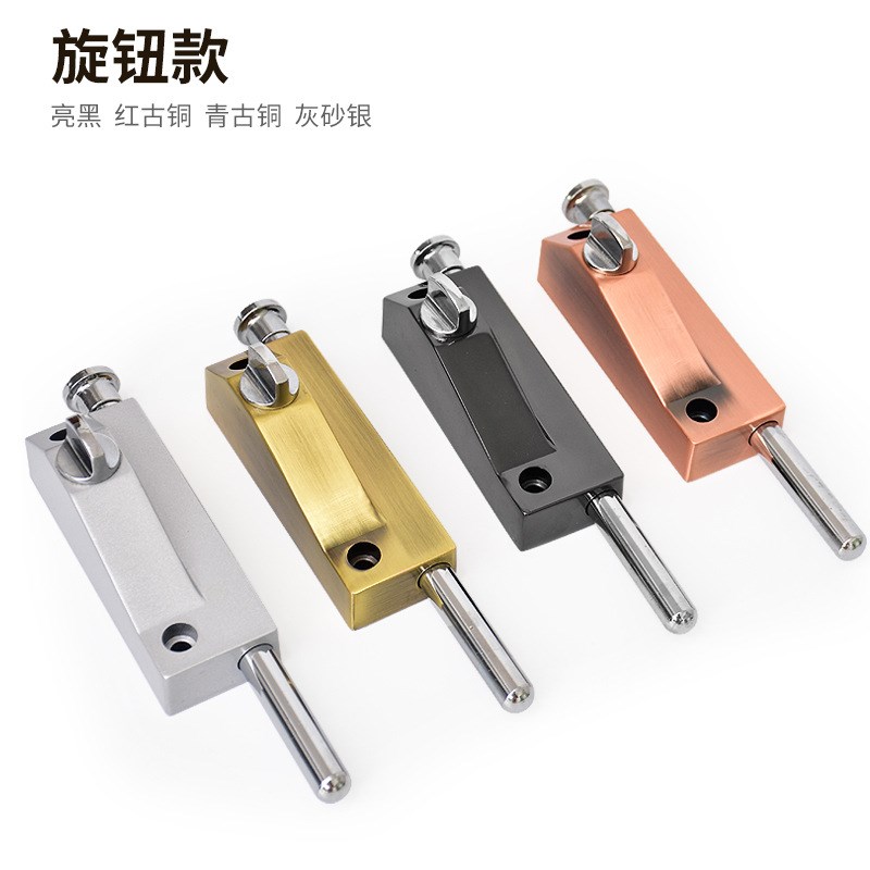 自动门固定器旋转门门锁弹簧插销地锁地插锁木门铝合金防盗插销锁