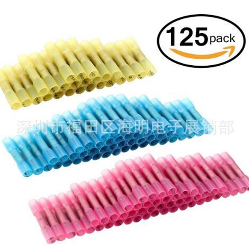 125pcs热收缩对接连接器 电气卷曲线套 船用各种接线端子套装