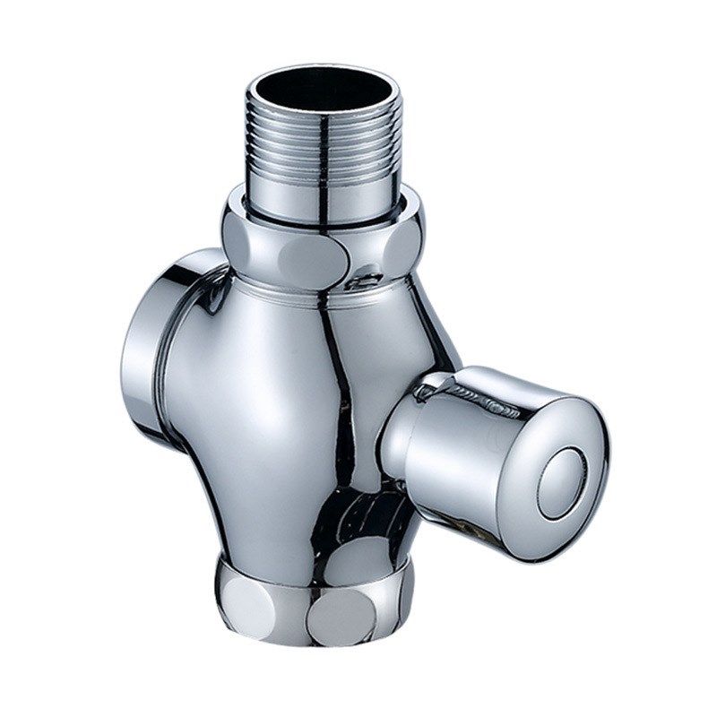 厕所四通冲水阀黄铜手按式脚踏式蹲便器冲洗阀开关大便池延时阀门