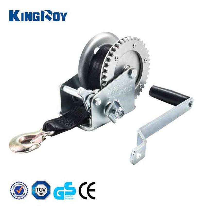 800lbs便携式轻型小型绞盘船用手摇绞盘卷扬机手动绞车