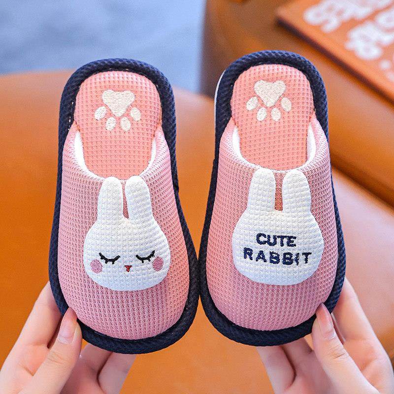 儿童棉拖鞋女童秋冬季保暖室内家居防滑兔子亲子男童宝宝小孩棉鞋