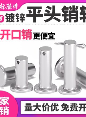 镀锌销轴平头带孔铁圆柱销T型定位销子GB882销钉 M4M5M6M8WM10-M3