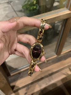 气质女表 小金豆浴缸手镯腕表时尚 酒红太显白啦 镶钻版