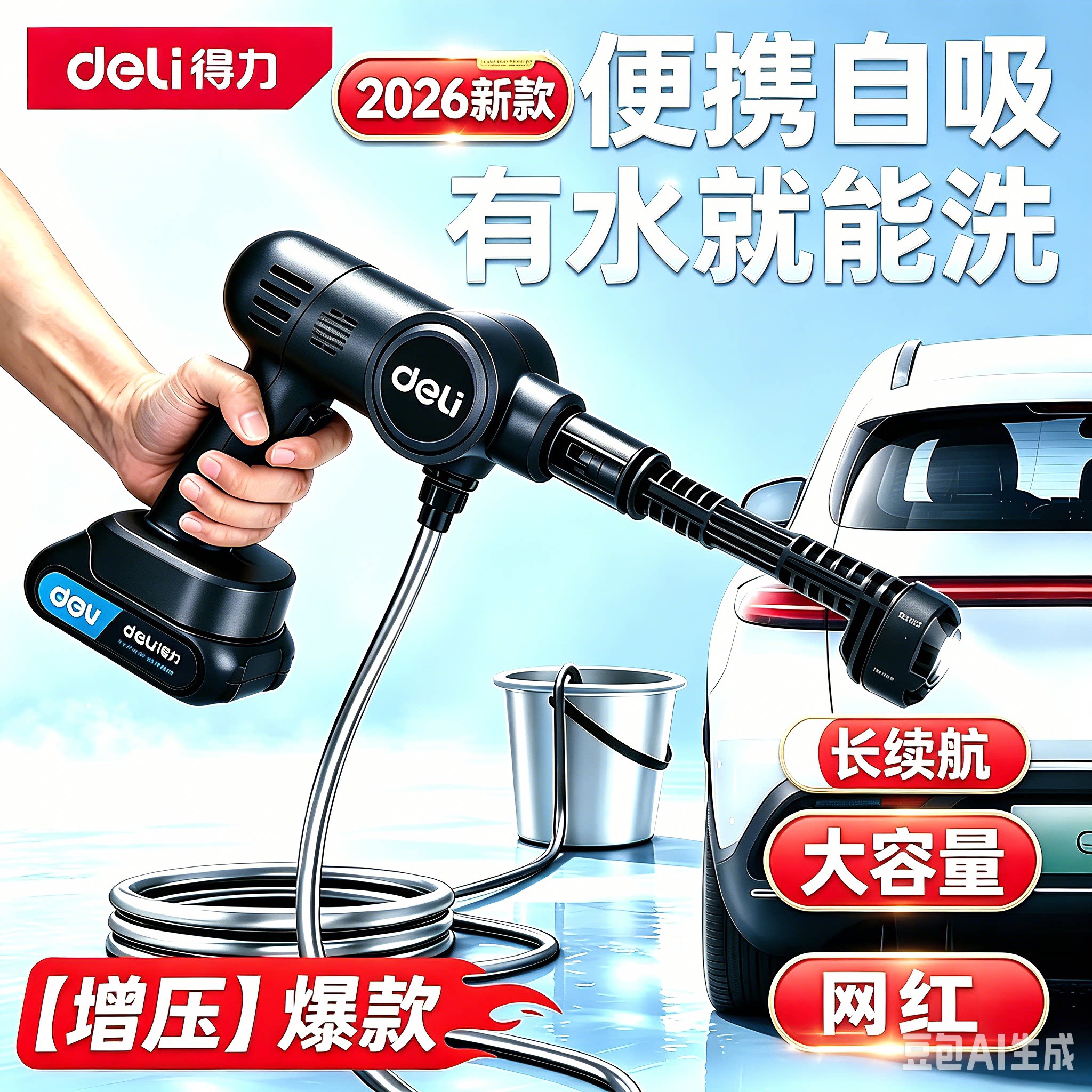 空调清洗网红水枪得力无线洗车机