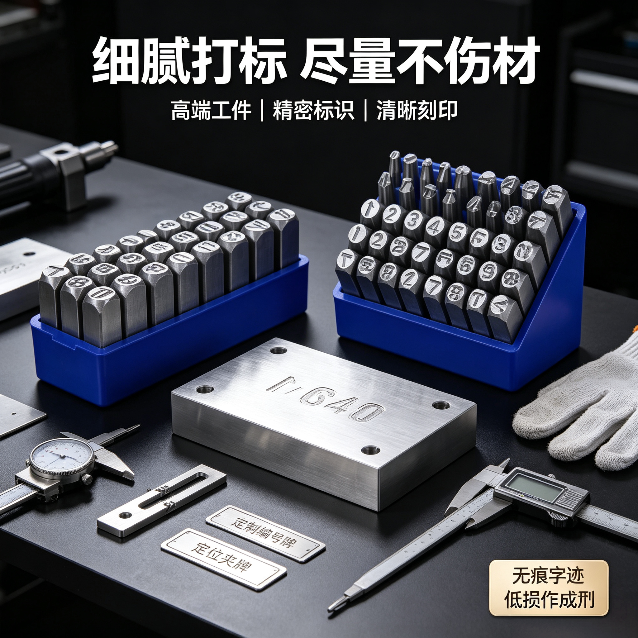 精密无痕刻印钢字码0-8mm数字字母高端工件细腻打标不伤材工具