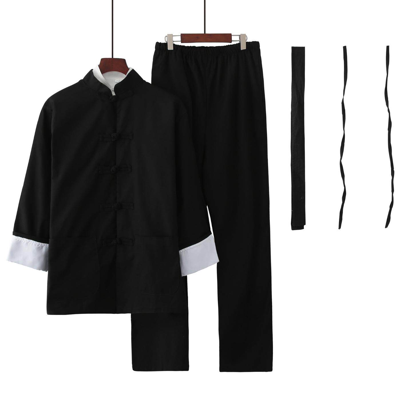 唐装男李小龙衣服青年中式武术