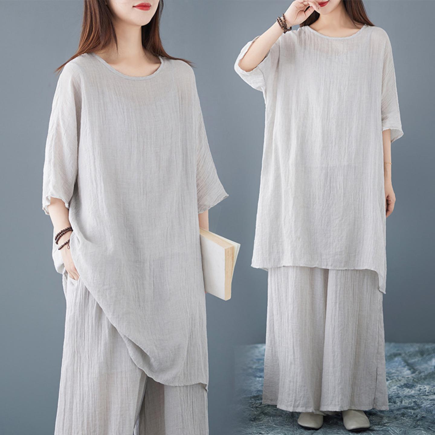 禅服复古唐装棉麻茶服禅修服打坐