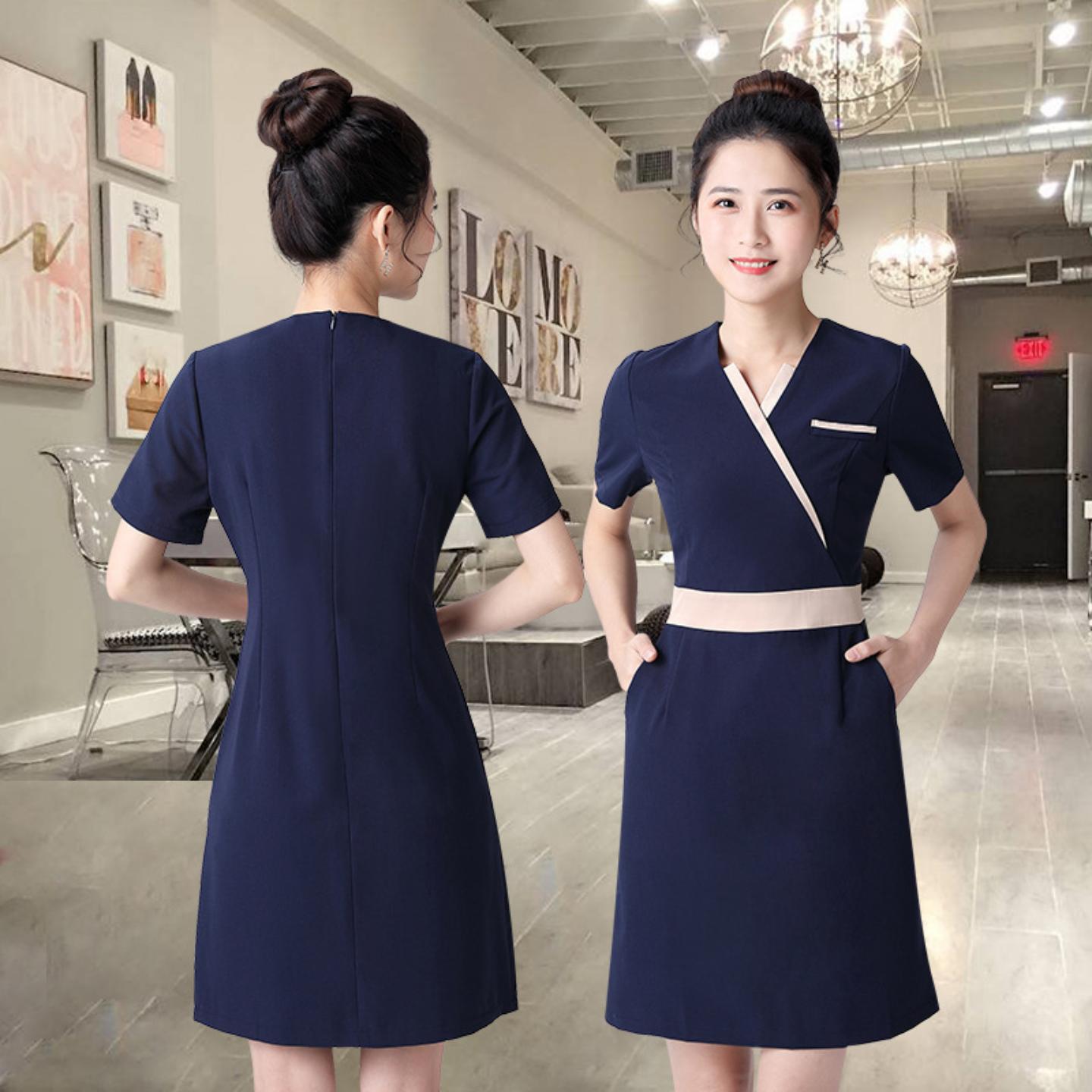 美容师连衣裙女2025夏季工作服