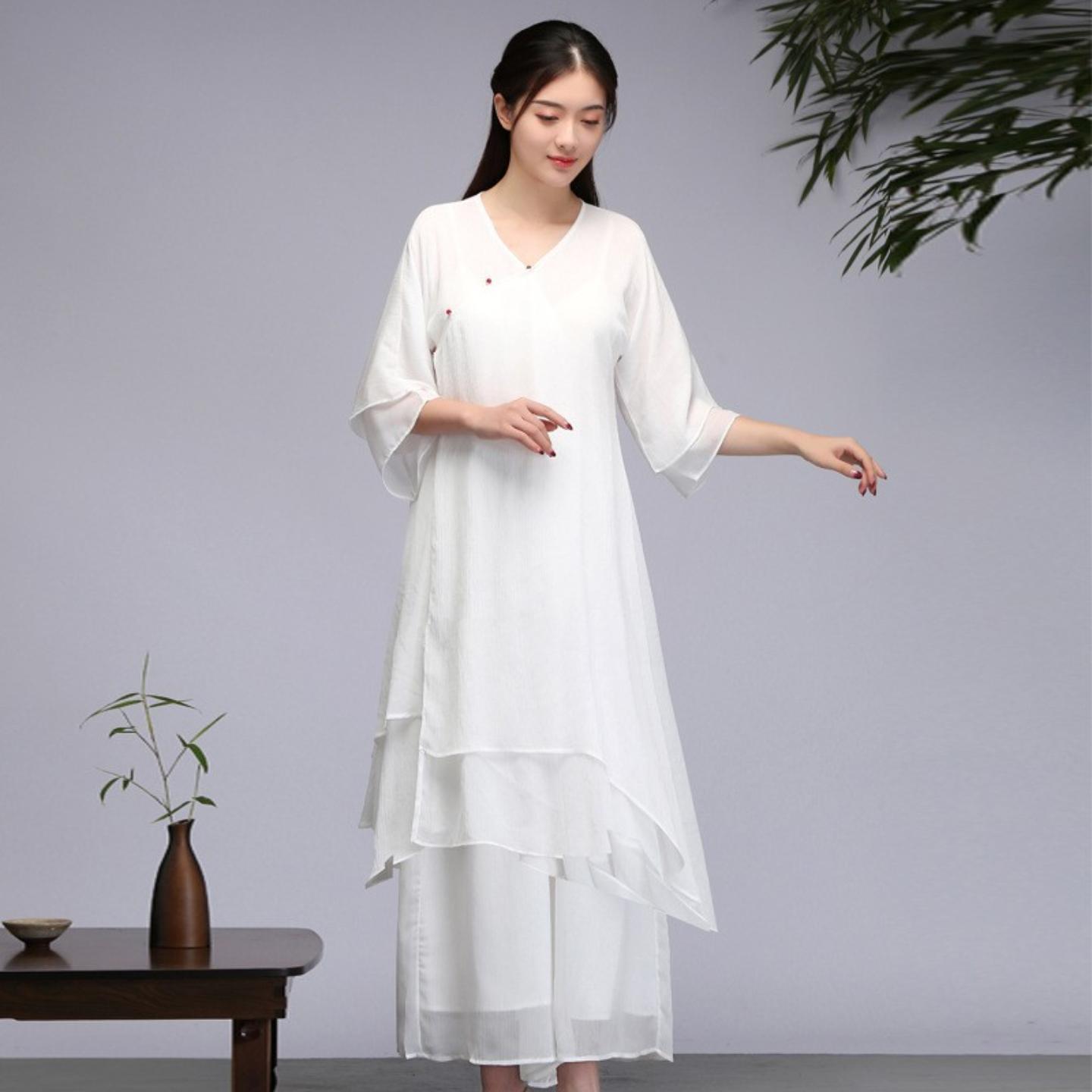 2190茶服女文艺复古气质中国风