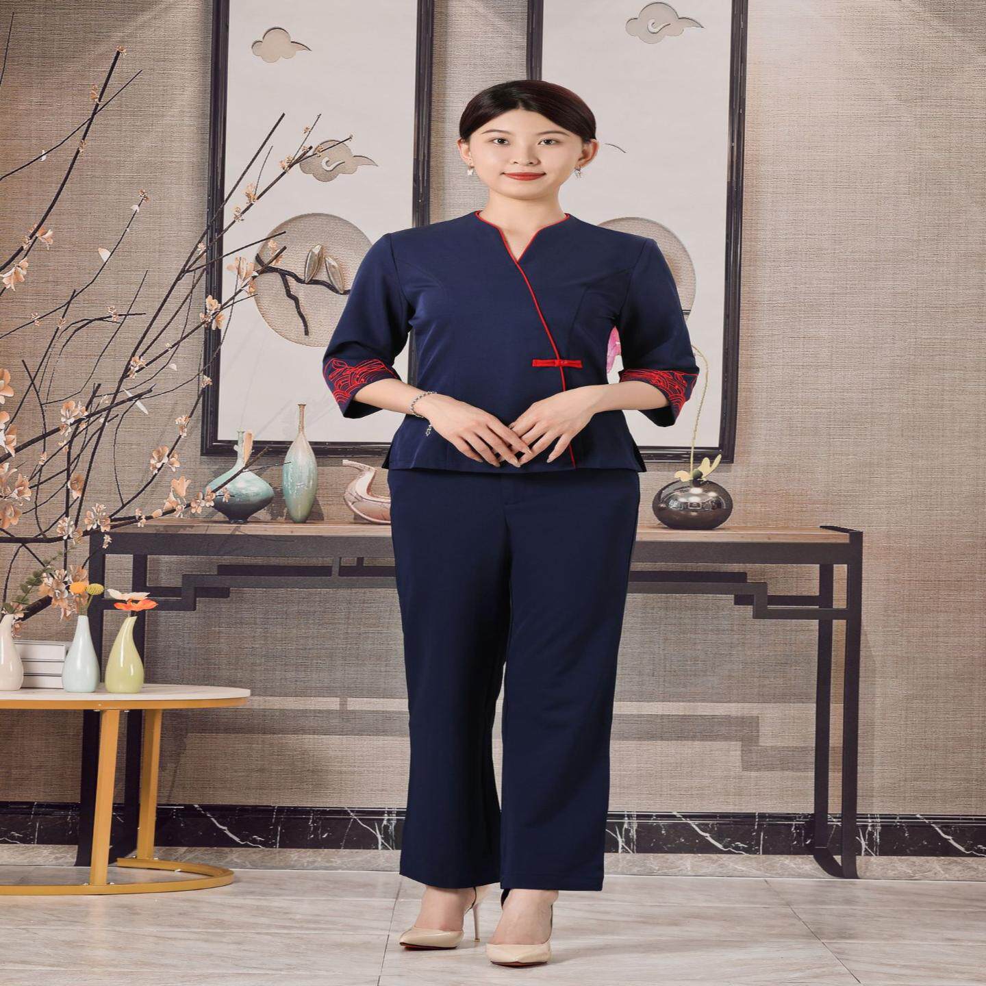 美容师服新款足浴工作服女足疗店