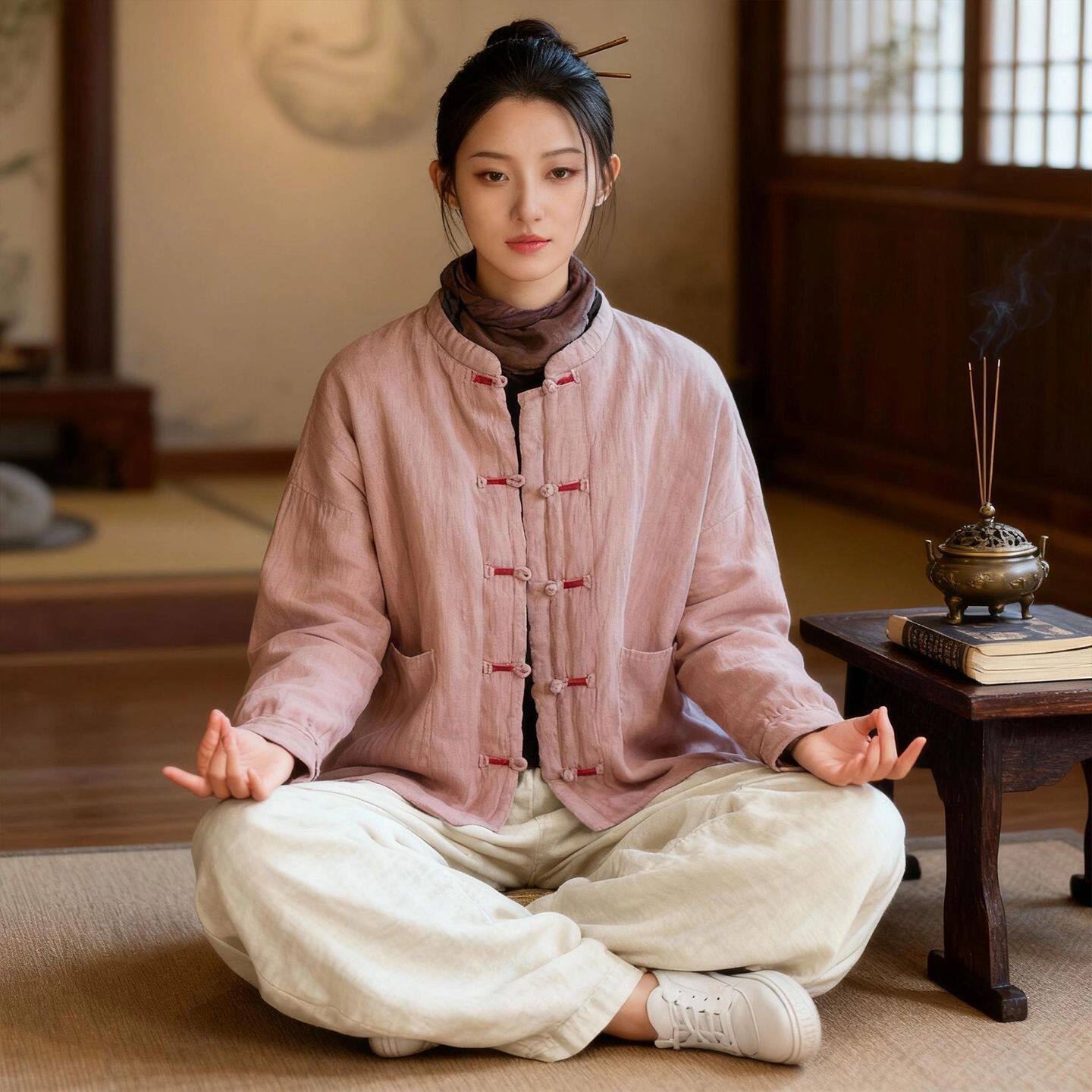 居士服女款冬季禅意佛系女装