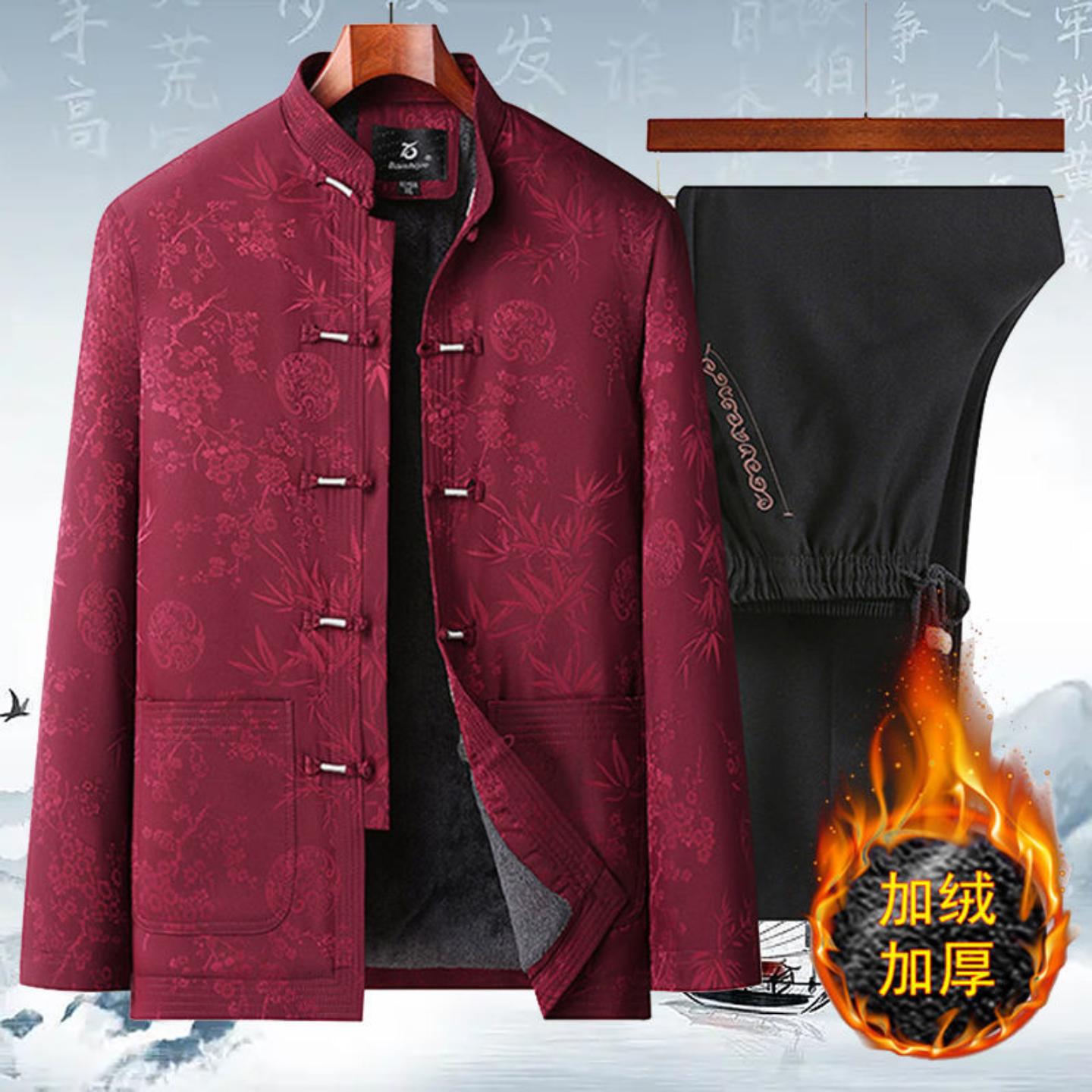 冬季棉服中国风爸爸款棉衣男士