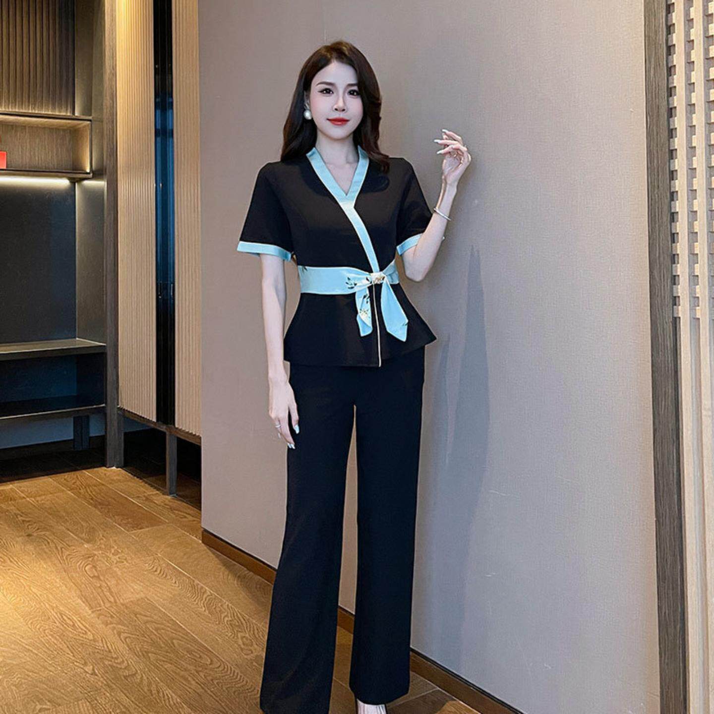 养生馆足浴工作服女夏季新款茶艺