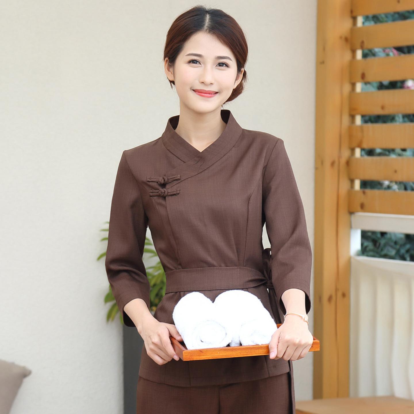 美容美甲工作服春夏长裤技师足疗