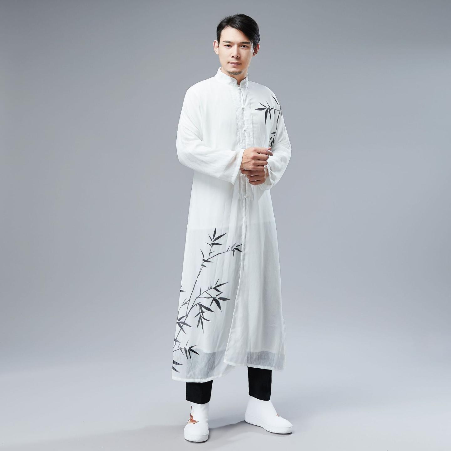 25夏季新款汉竹长衫复古风男式