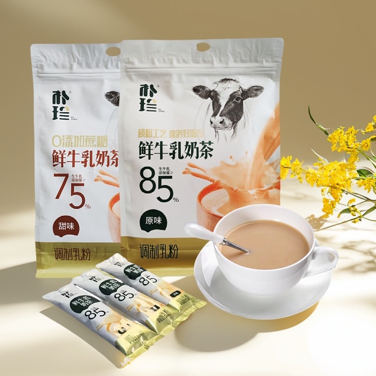 内蒙古奶茶粉朴珍鲜牛乳奶茶甜味咸味400克冲饮速溶奶茶粉小袋装