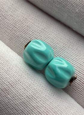 原矿蓝绿色松石搓金线束菱镁矿隔珠背云百香籽老型108佛diy配珠件