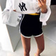性感欧美风健身运动跑步休闲 纯棉修身 韩国女神网红同款 AA高腰短裤