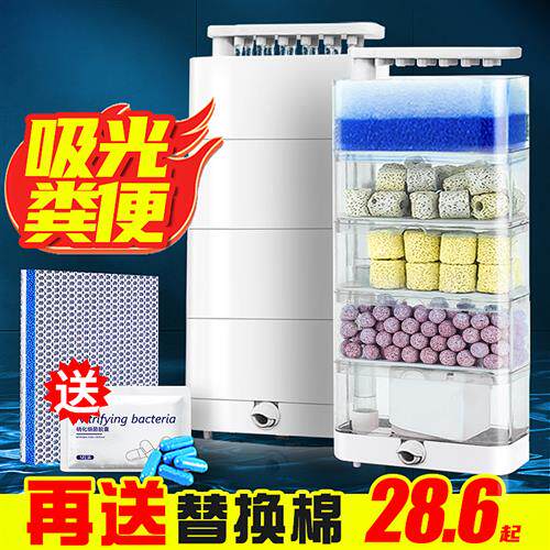 乌龟过滤器鱼缸低水位循环三合一过滤盒滴流泵小型桶吸粪龟缸专用