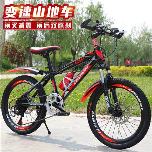 山地自行车儿童中大童男女孩学生成人轻便自行车减震碟刹单速变速