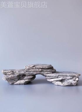 仿真树脂造景石头底座小摆件中式禅意茶桌装饰古风假山工艺品摆台