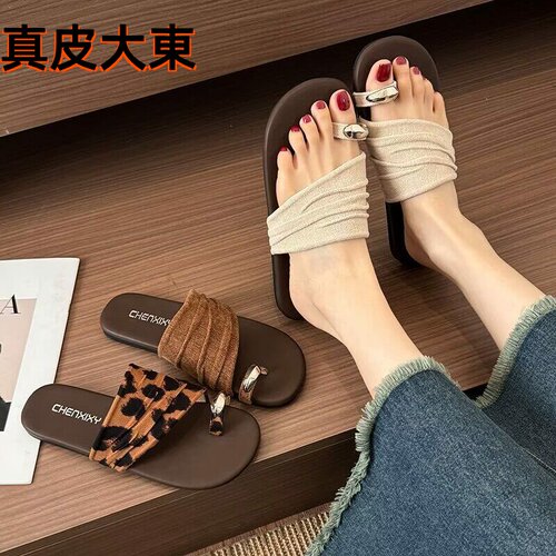 牌高级感一字套趾拖鞋女夏外穿