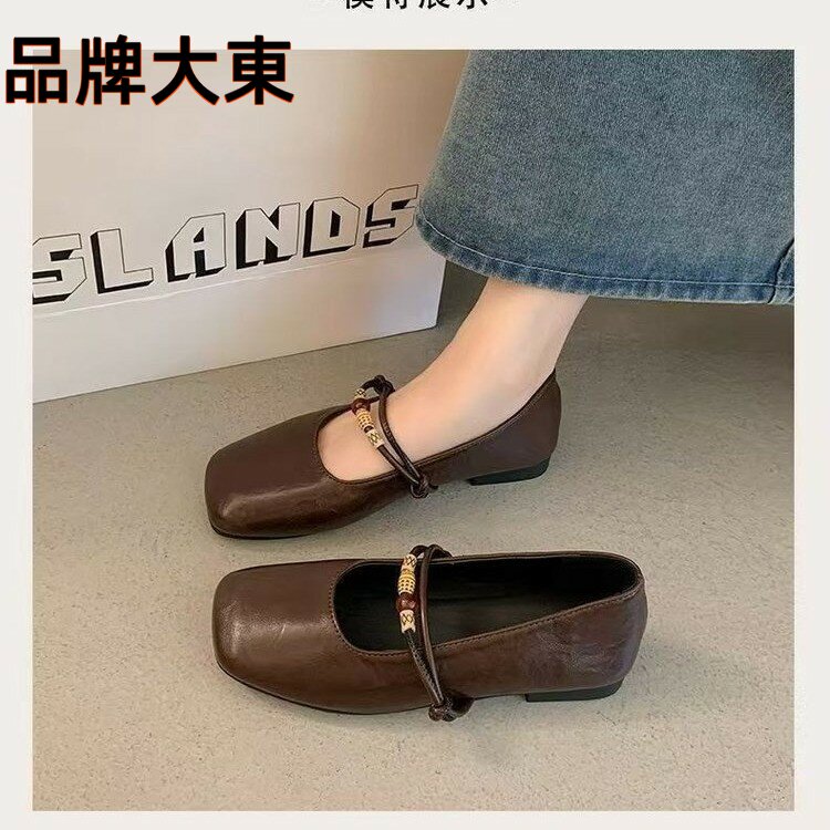 真皮玛丽珍鞋女2026春夏新款复古