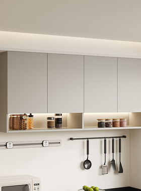 实木吊柜厨房靠墙壁柜储物柜收纳柜子客厅家用置物柜阳台壁橱定制