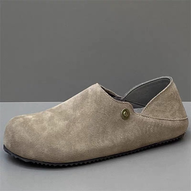 勃肯鞋男士2025新款两穿一脚蹬懒人鞋真皮软底休闲鞋低帮全包拖鞋