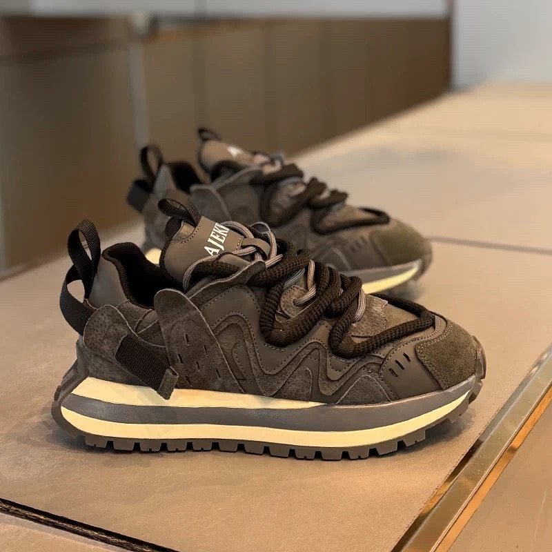 休闲男鞋秋冬款2025快手火复古灰色厚底老爹鞋时尚百搭华夫阿甘鞋,流行男鞋,时尚休闲鞋,淘宝优惠券,粉丝福利购,淘宝优惠卷