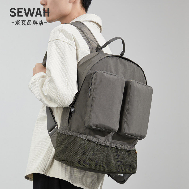 男女户外旅行双肩包大容量轻便尼龙防水书包2024新款男士电脑背包