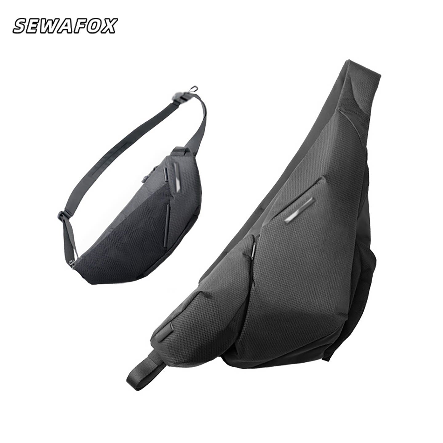 新款男士多功能机能骑行运动斜跨包户外通勤弓箭包休闲潮流胸包男