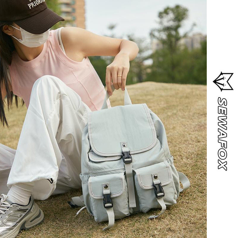 双肩包女生旅游通勤轻便高颜值韩系ins风学院风包包女大学生背包