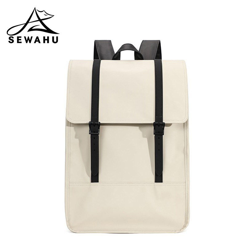 男女同款电脑双肩包通勤商务皮质背包小众2025新款大容量防水书包