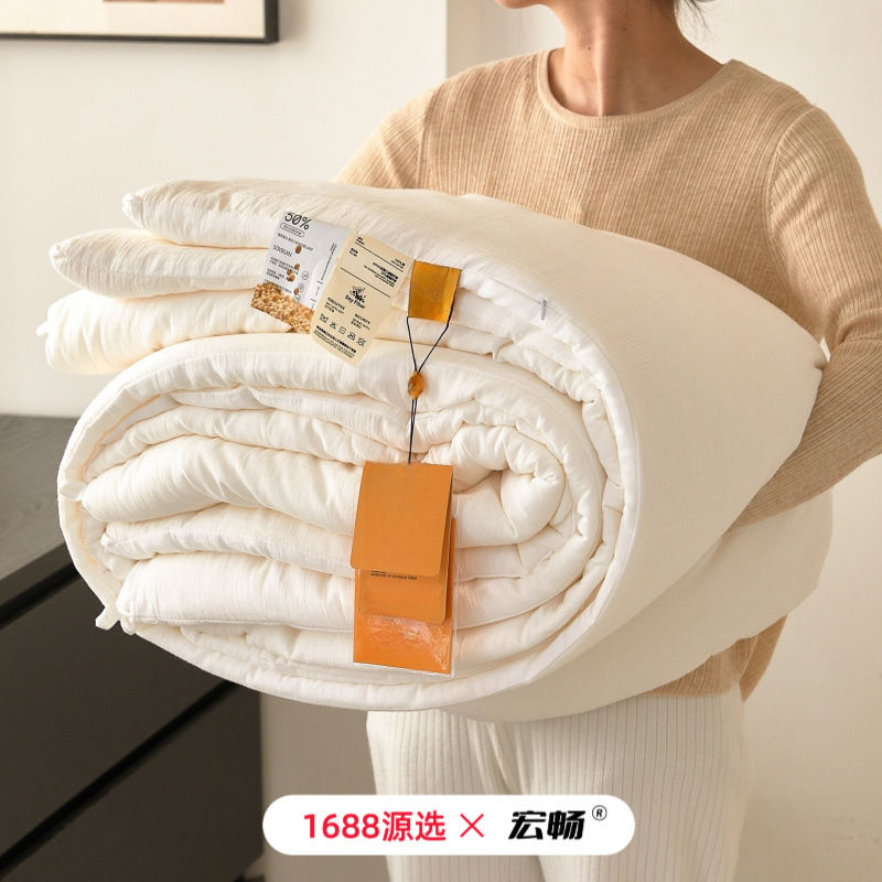 A类母婴级全棉50%大豆纤维冬被四季被纯棉夏被春秋被加厚保暖被芯