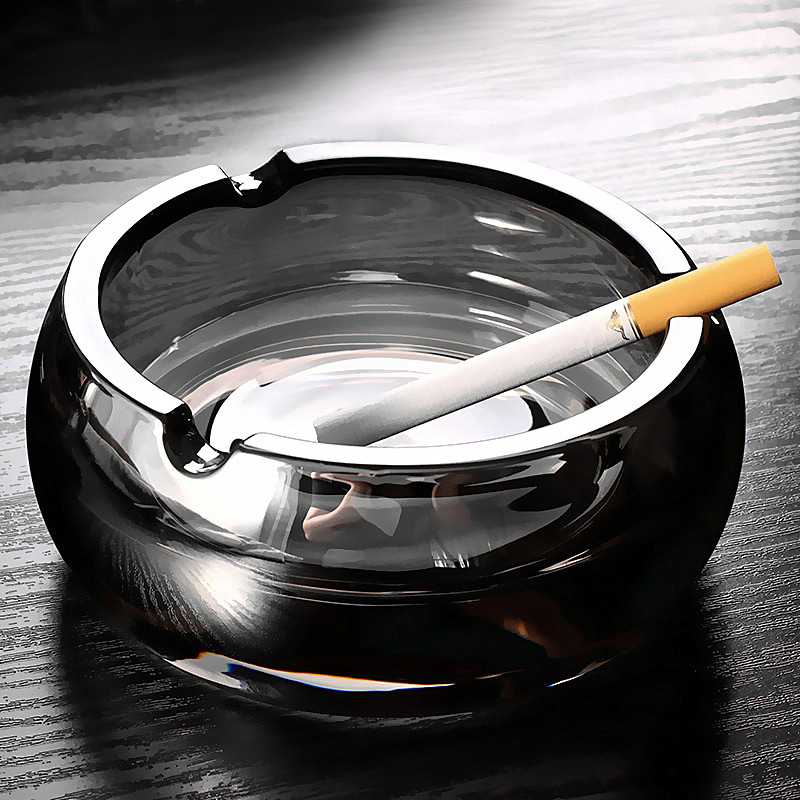创意北欧水晶玻璃烟灰缸家用大小号烟碟个性客厅办公室雪茄烟缸