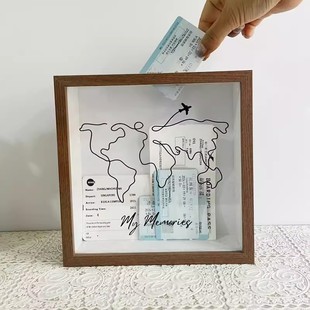 时光碎片画框旅行记录相框门票飞机票火车票票根展示架收藏收纳盒