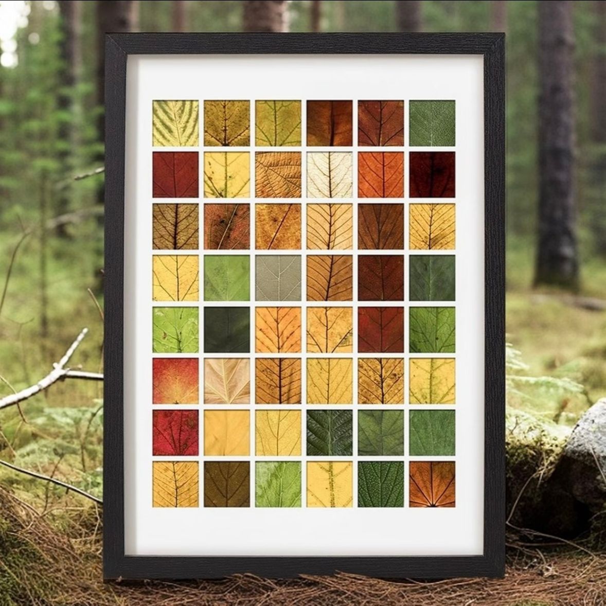 落叶树叶标本相框手工diy