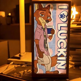 双面发光相框疯狂动物城手工灯箱氛围感入户门玄关装饰摆件壁灯