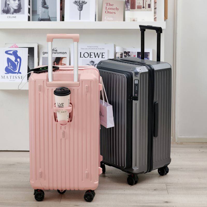 侧开盖大容量可扩展行李箱女万向轮密码皮箱男结实耐用拉杆箱登机